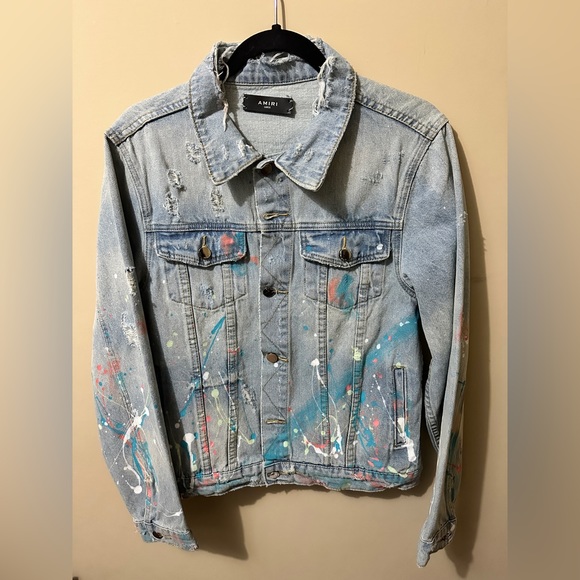 Amiri Splatter Denim Jacket ( Please Contact ) Size L, Never Worn. - Picture 2 of 3